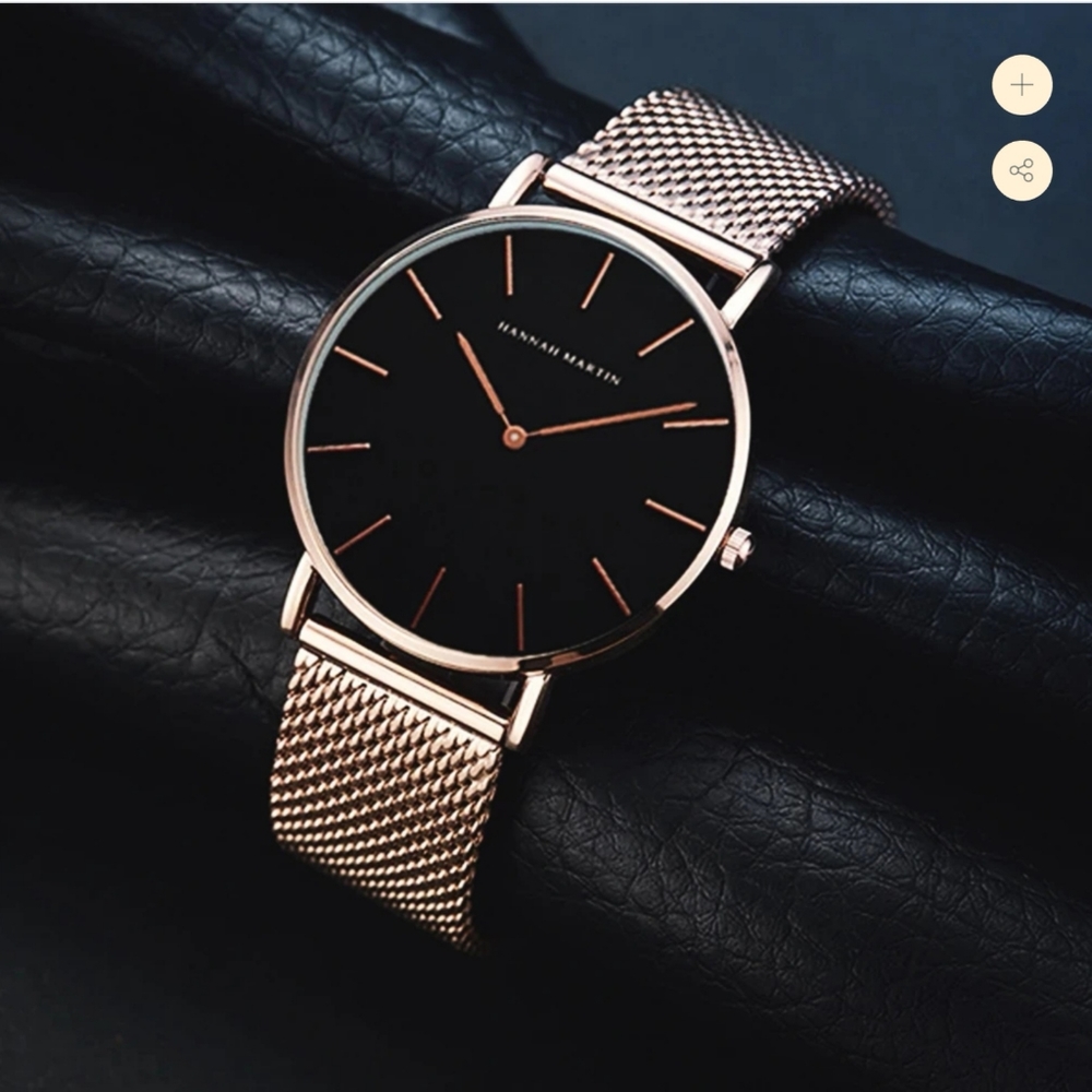 Sexy Minimalist rose gold mesh watch